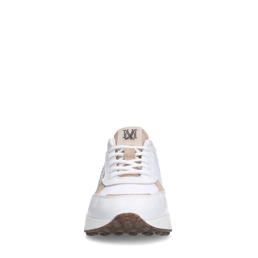 Witte leren sneakers met details