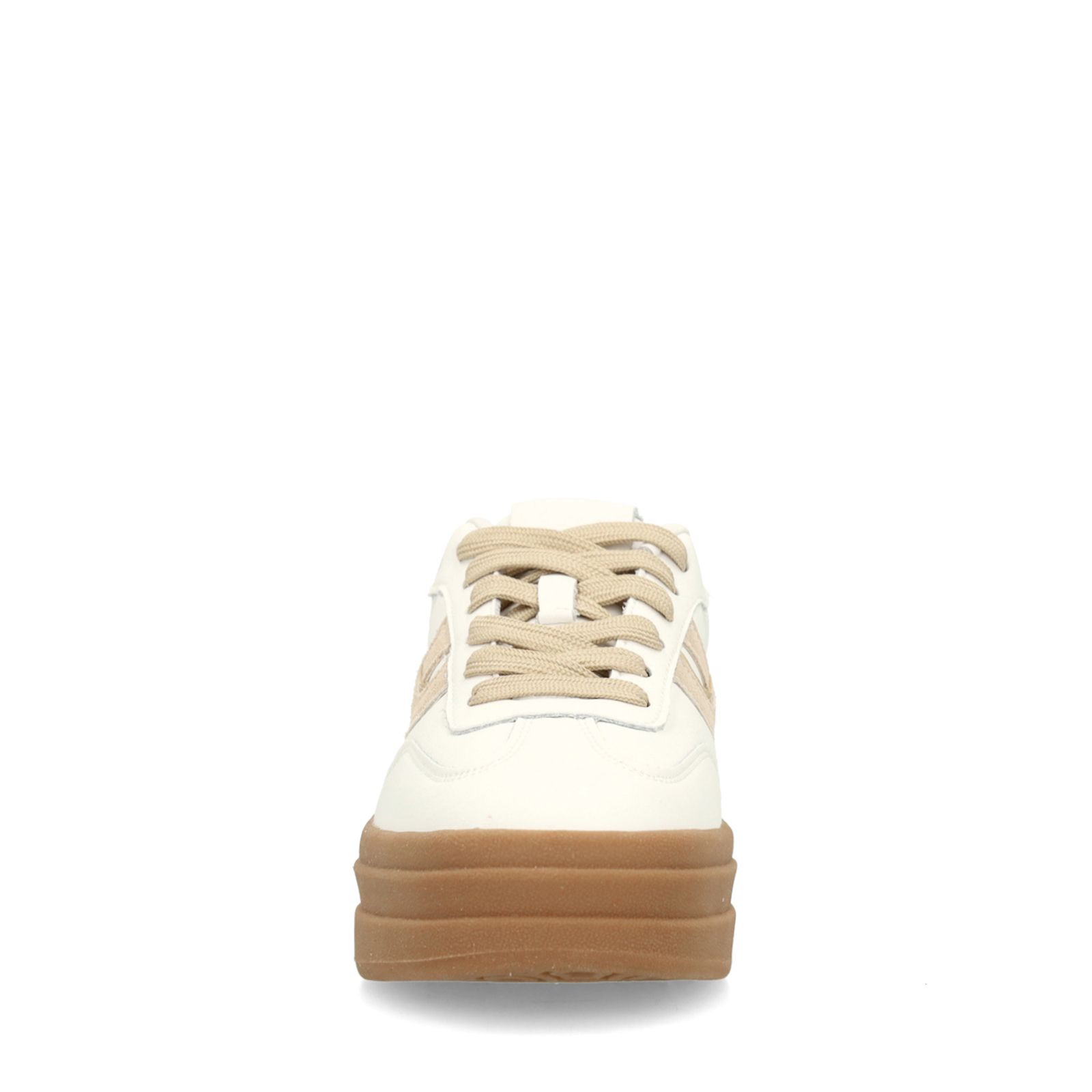 Witte leren sneakers met suède details