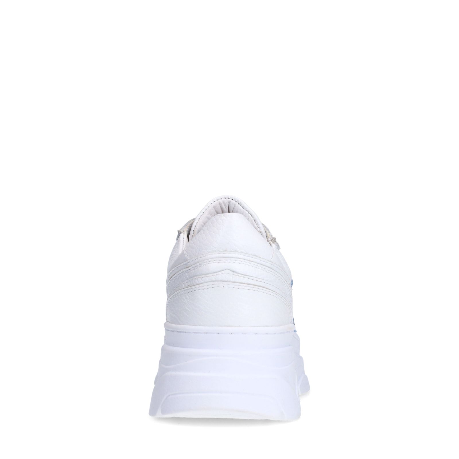 Weiße Ledersneaker mit Denim-Details