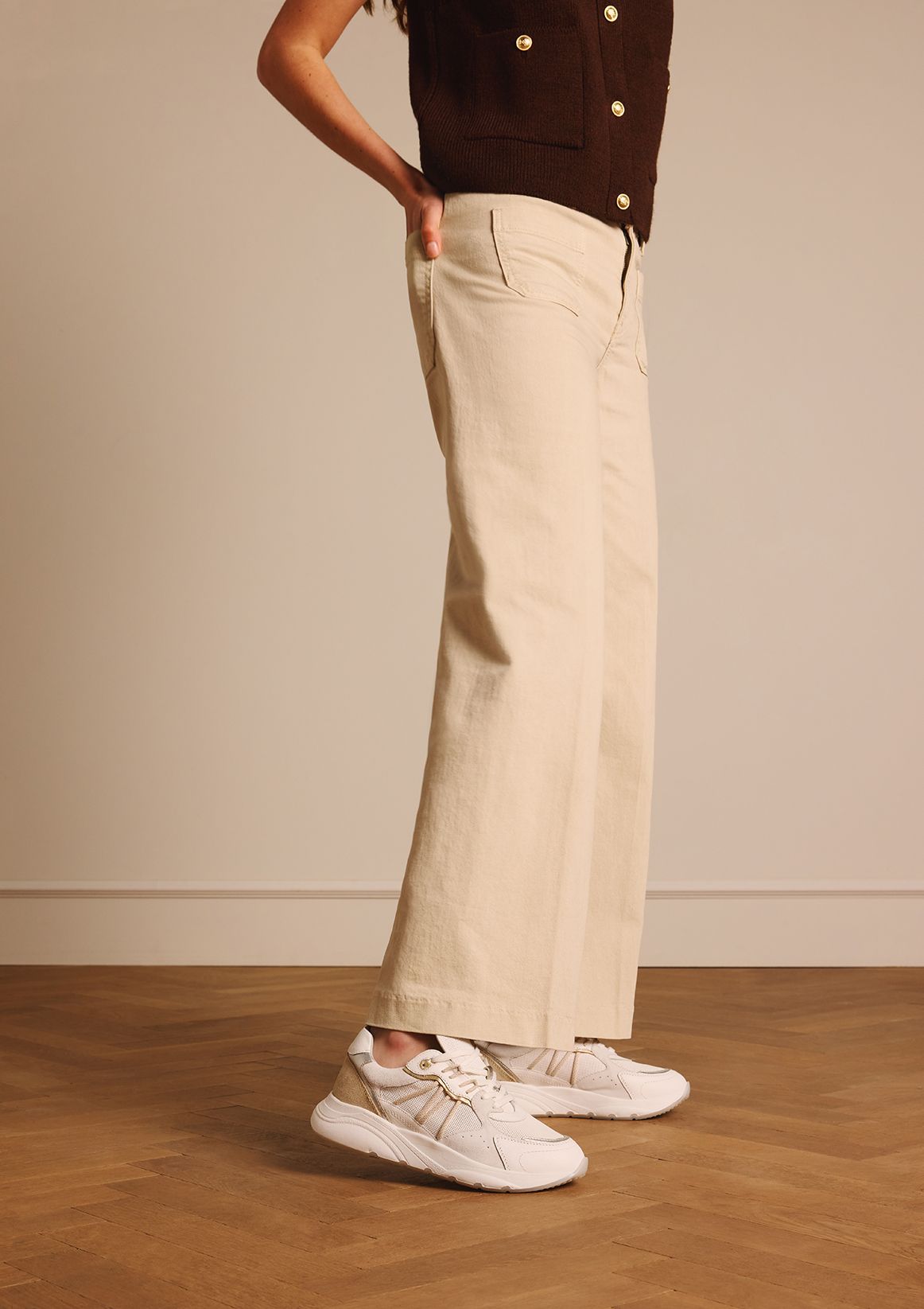 Weiße Ledersneaker