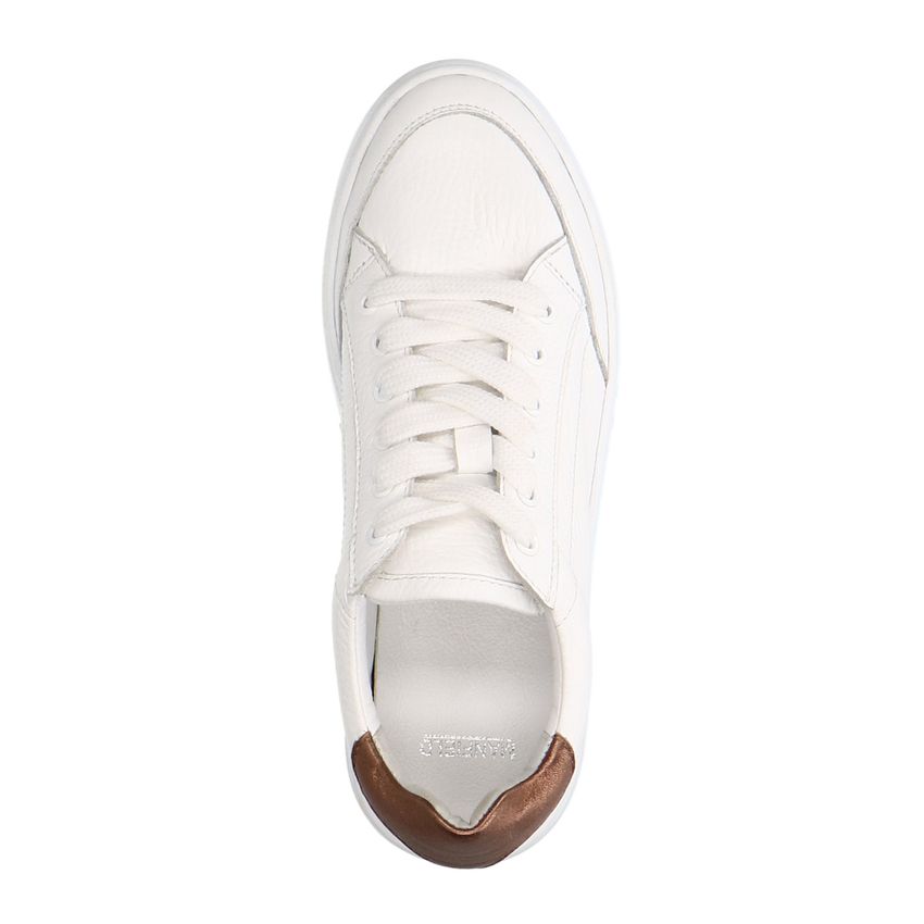 Witte leren sneakers met bronskleurige details