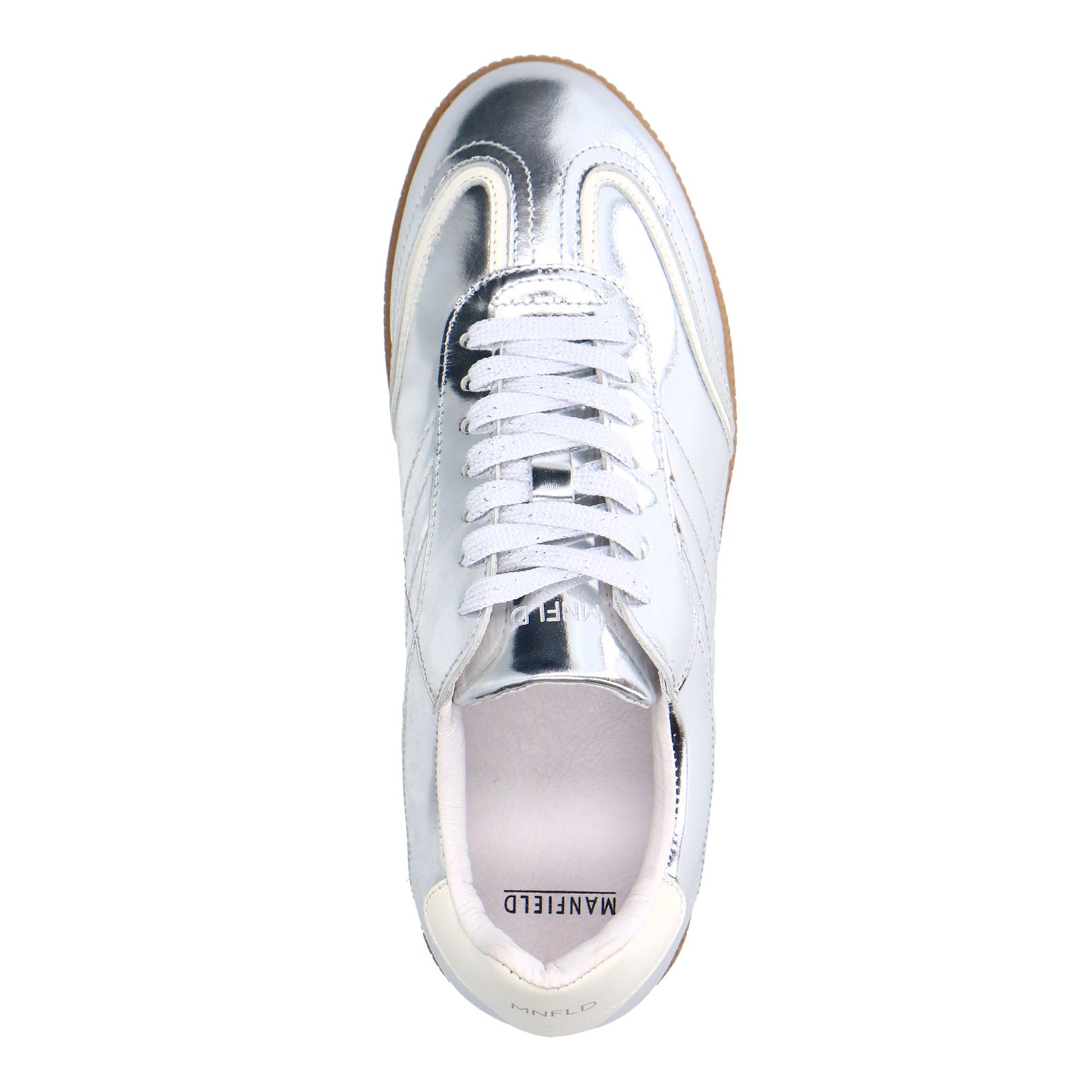 Zilveren leren sneakers