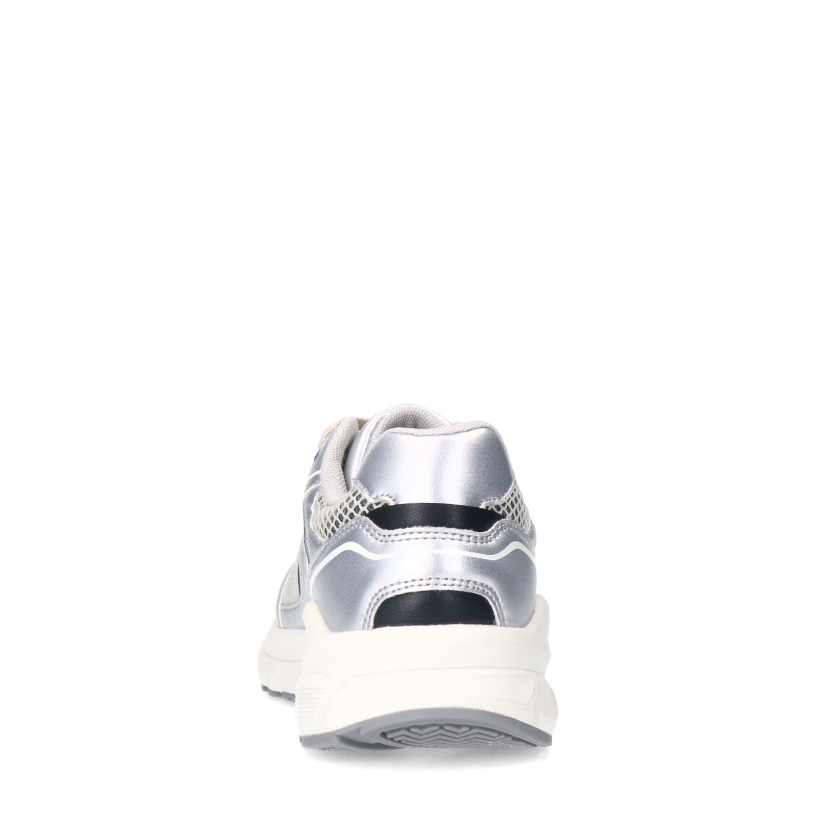 Zilveren sneakers met mesh details