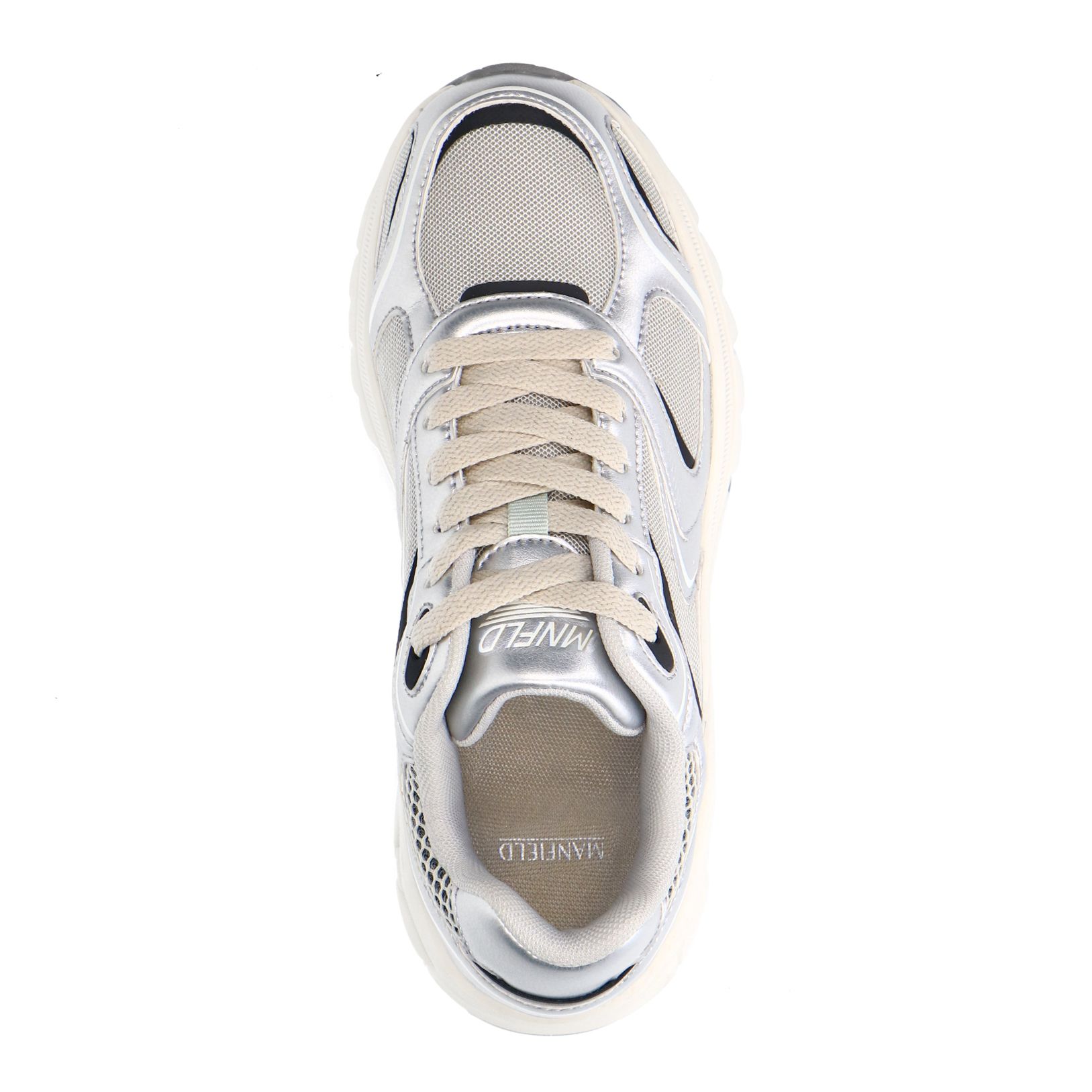 Zilveren sneakers met mesh details