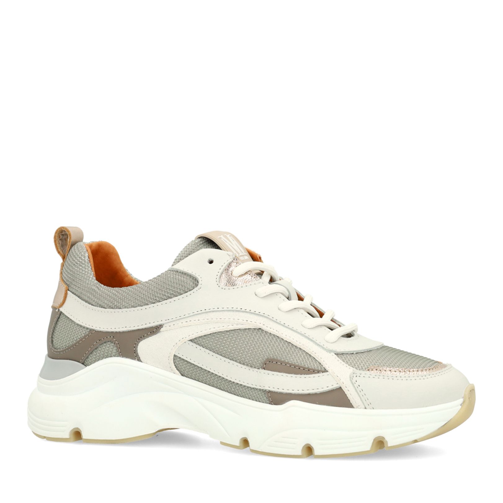 Grijze leren sneakers