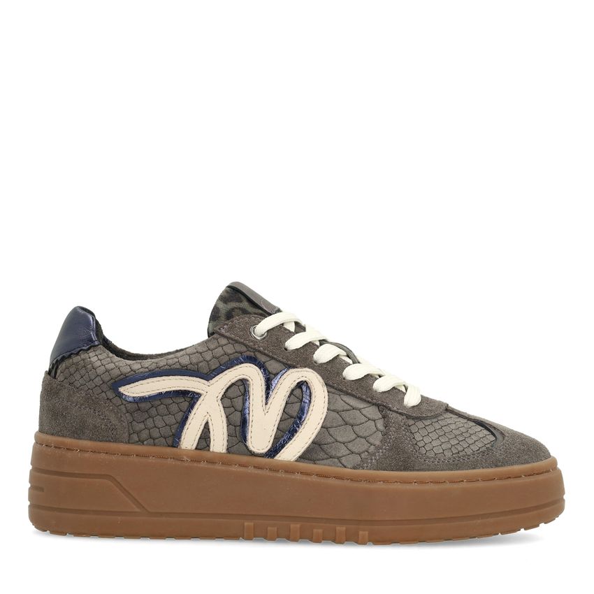 Grijze suède sneakers