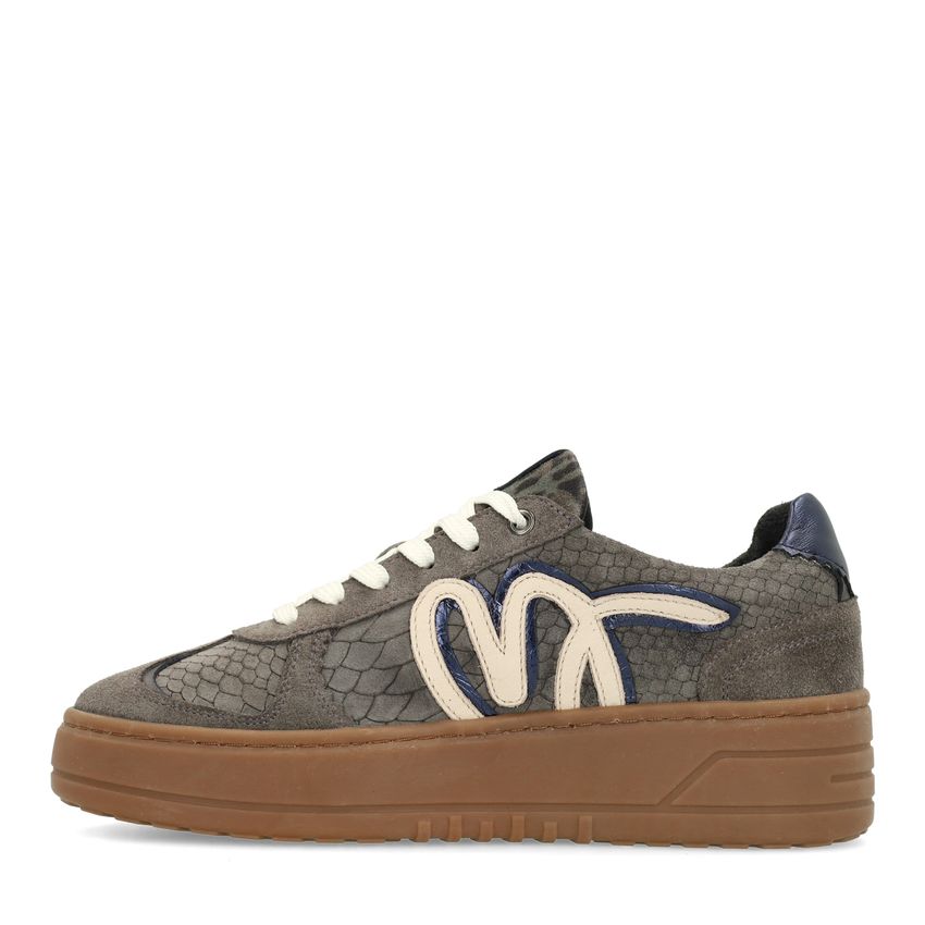 Grijze suède sneakers