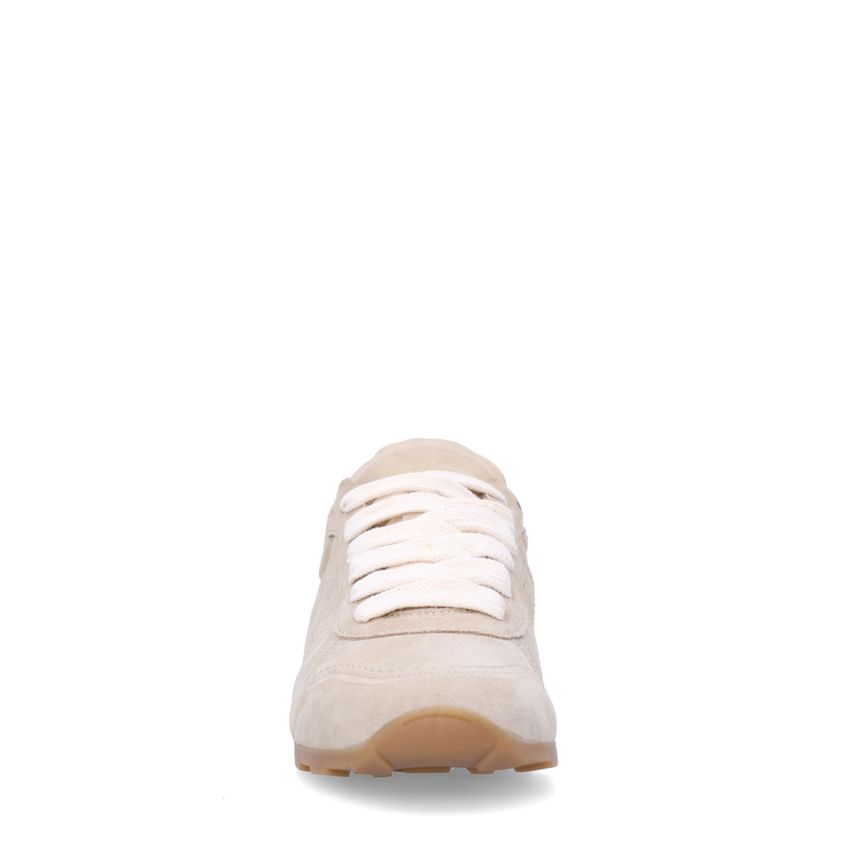 Beigefarbene Veloursleder-Sneaker