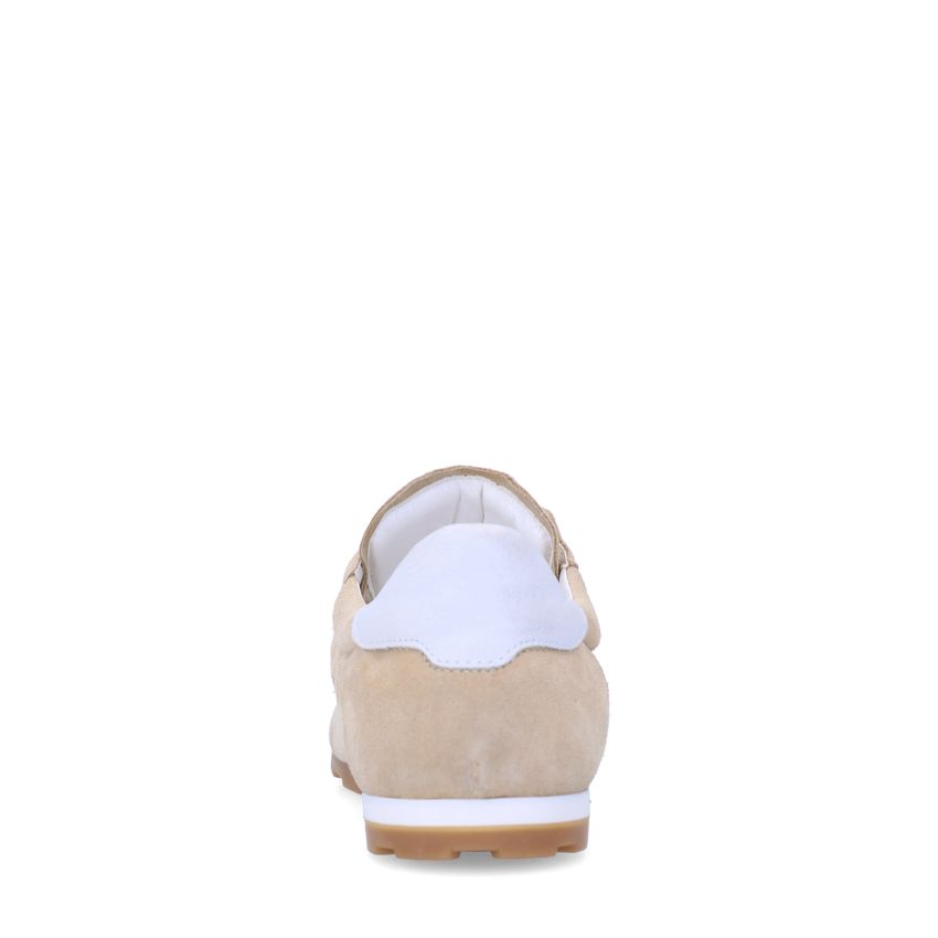Beigefarbene Veloursleder-Sneaker