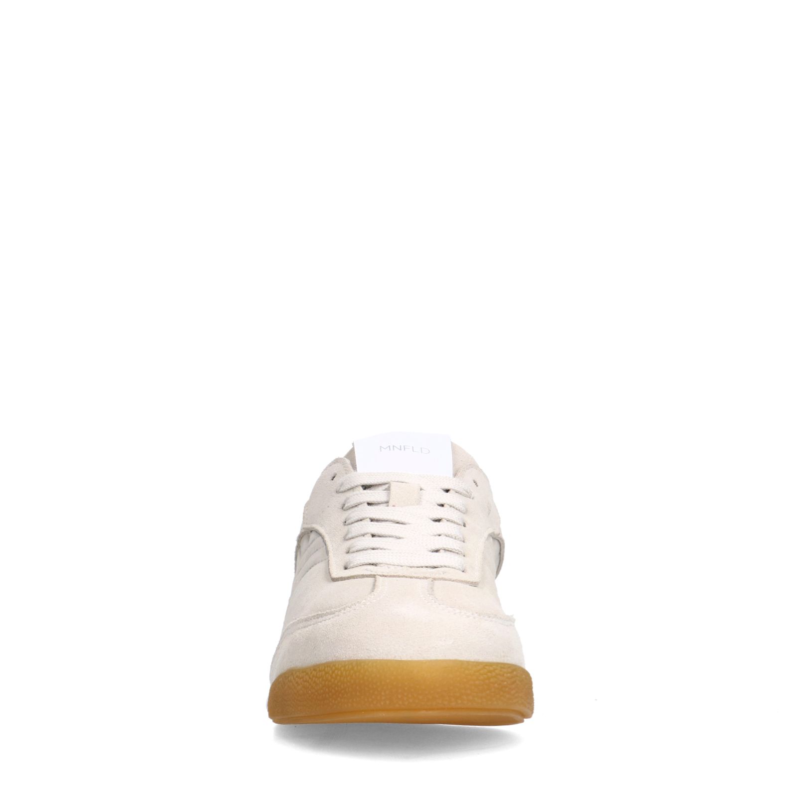 Beigefarbene Veloursleder-Sneaker