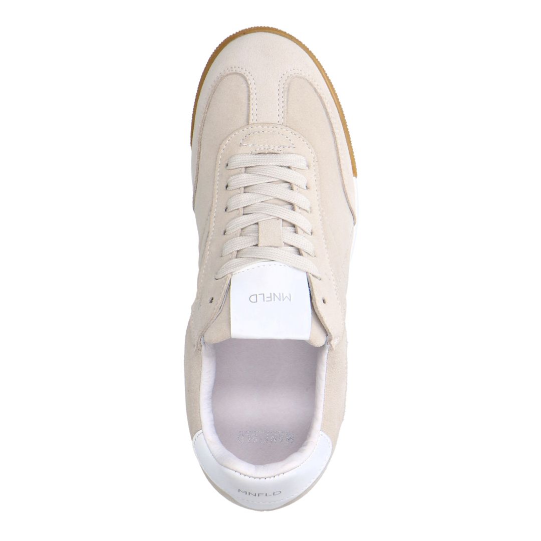 Beigefarbene Veloursleder-Sneaker