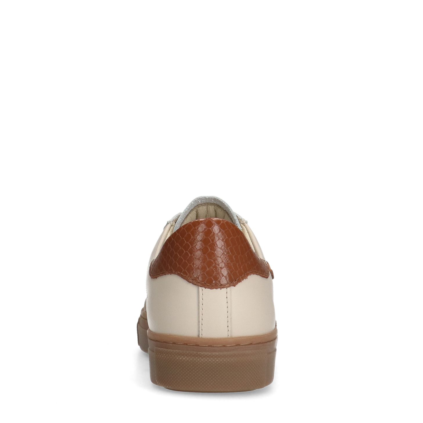 Beige leren sneakers met suède details