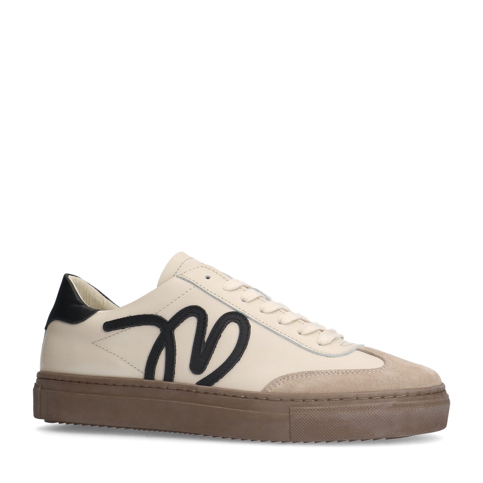 Beige leren sneakers