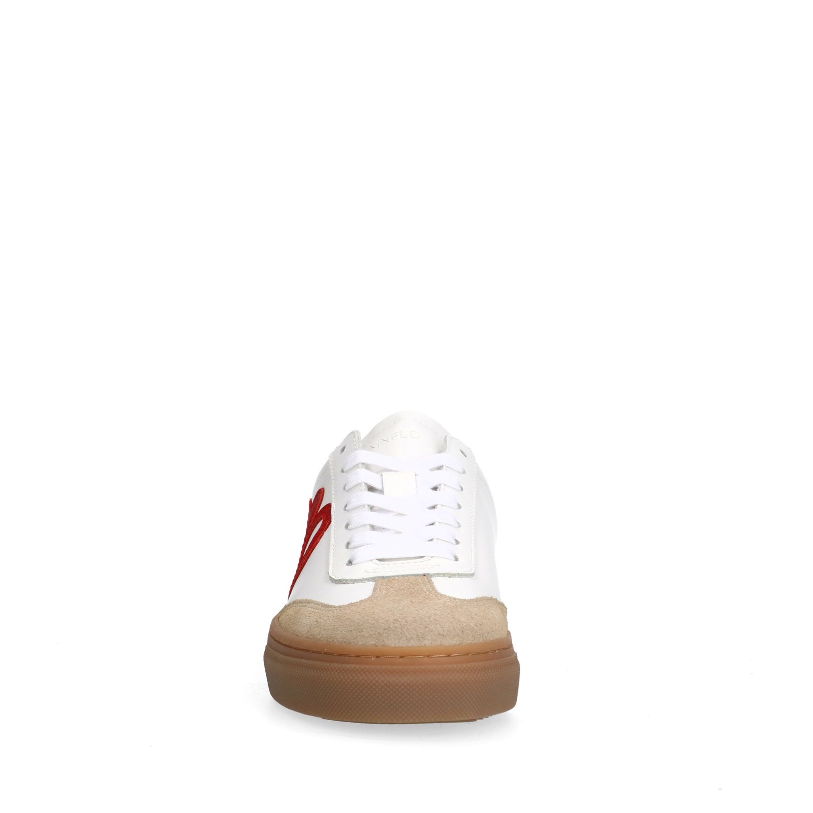 Witte leren sneakers met rode details