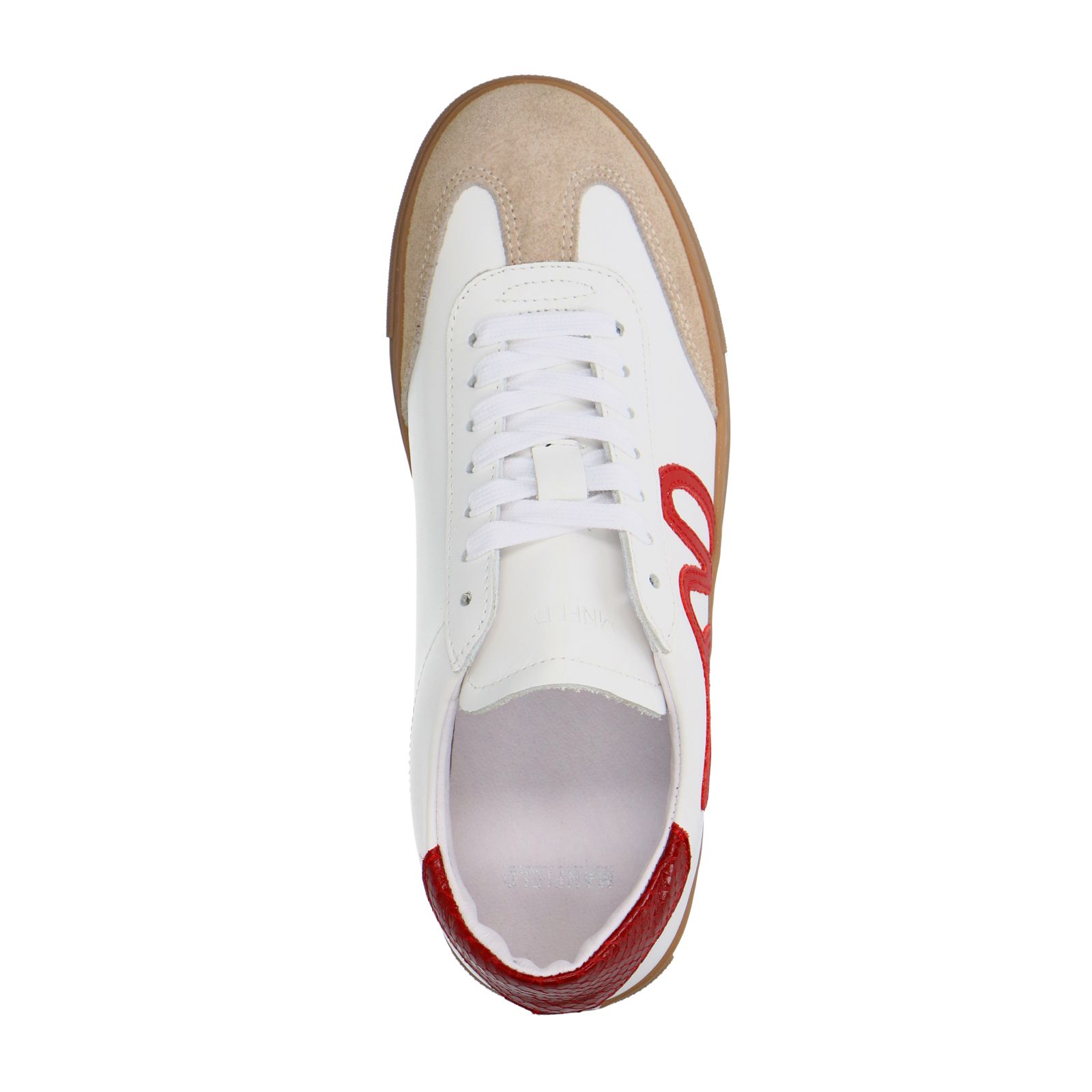 Witte leren sneakers met rode details