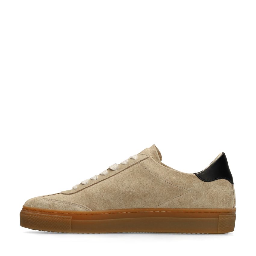 Taupefarbene Veloursleder-Sneaker