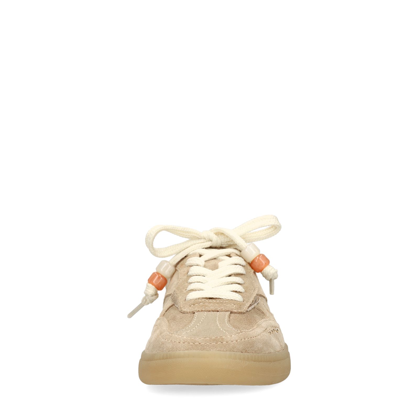 Beigefarbene Veloursleder-Sneaker