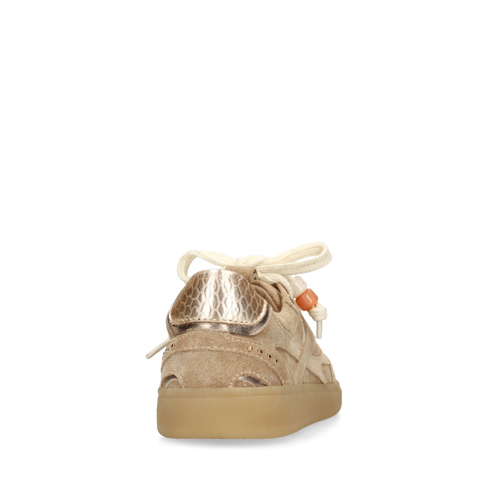 Beigefarbene Veloursleder-Sneaker