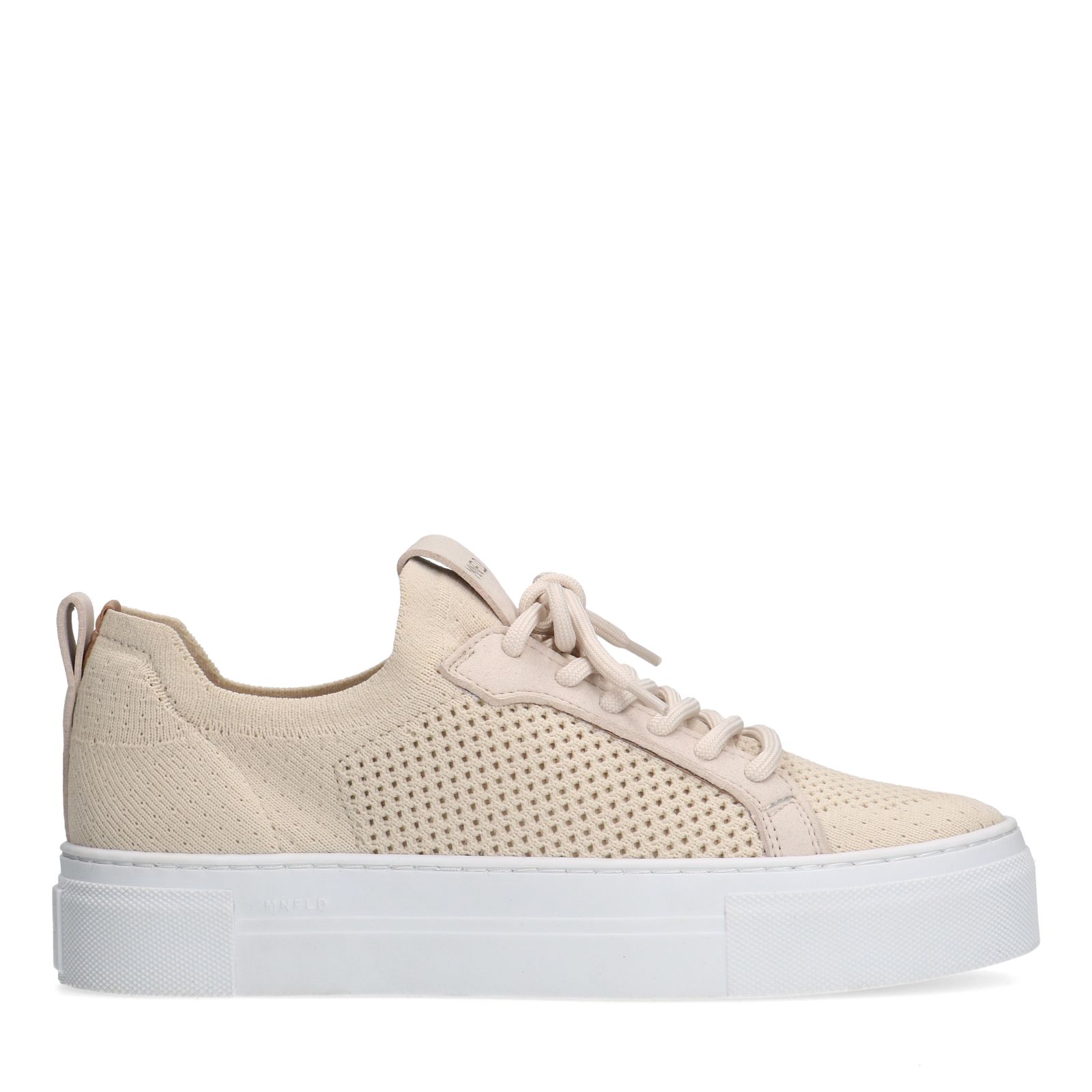 Beigefarbene Textil-Sneaker