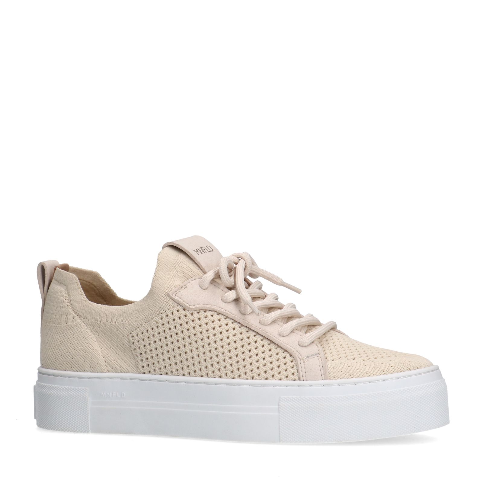 Beigefarbene Textil-Sneaker