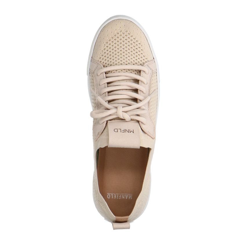 Beigefarbene Textil-Sneaker