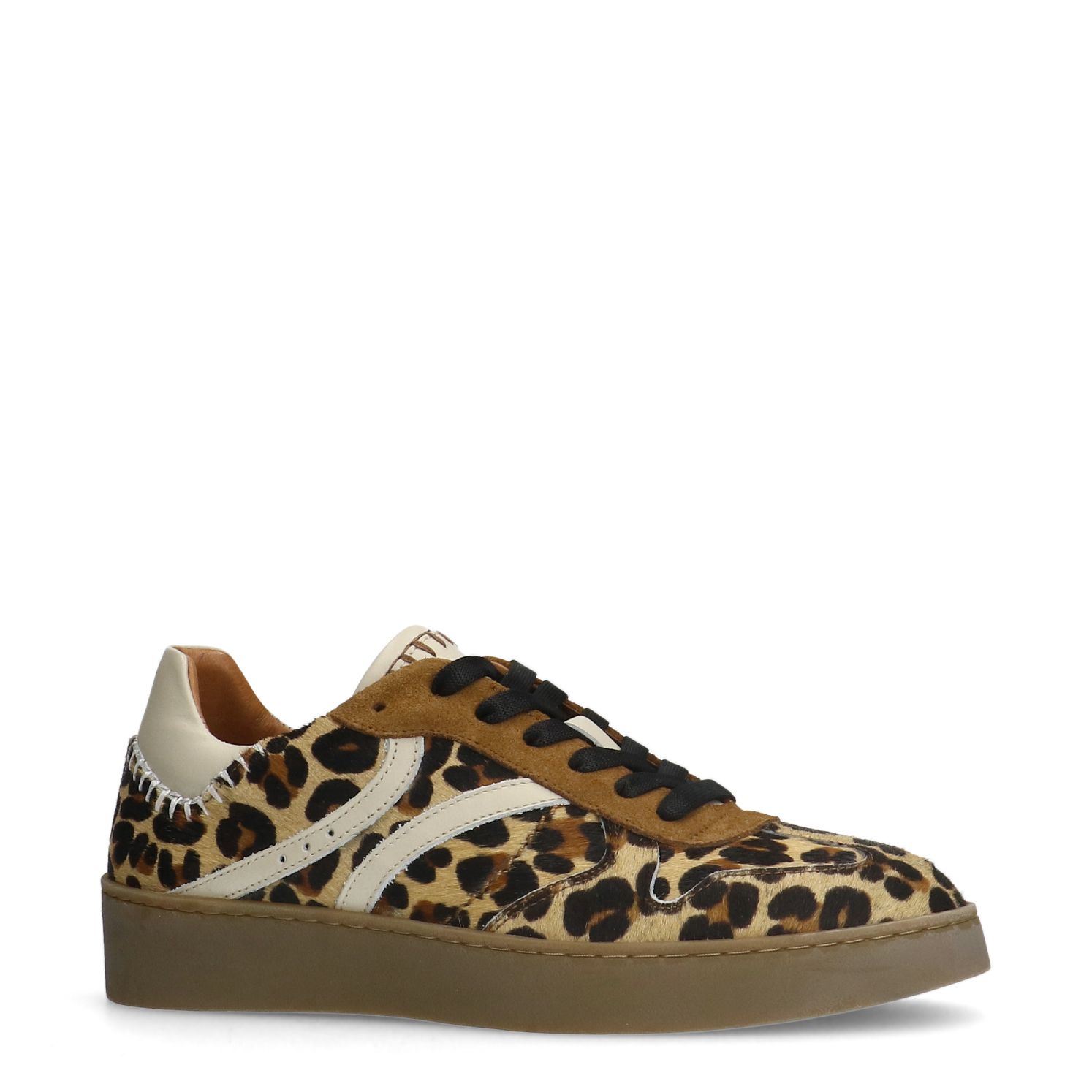 Beigefarbene Sneaker mit Pantherprint