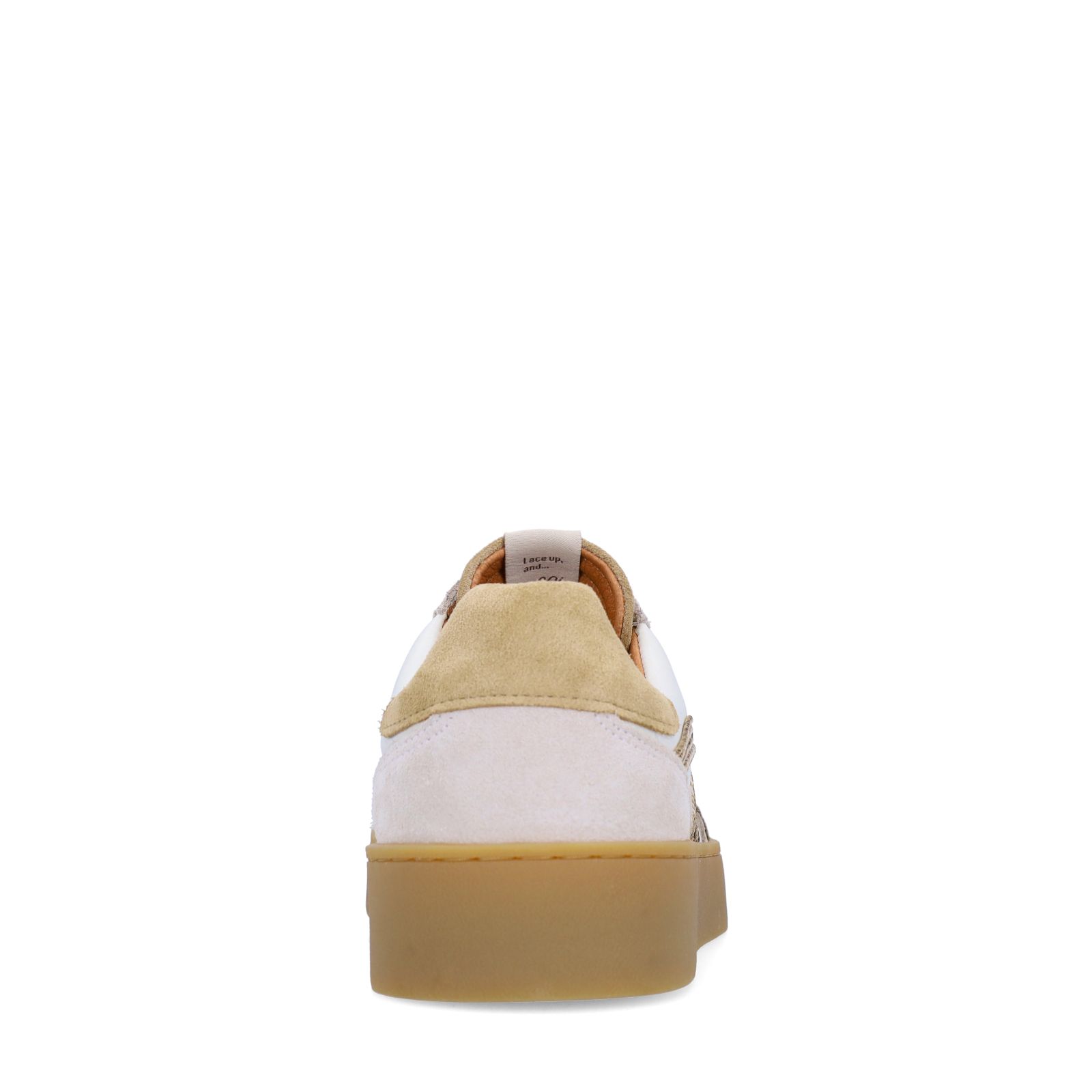 Beige leren sneakers met suède details