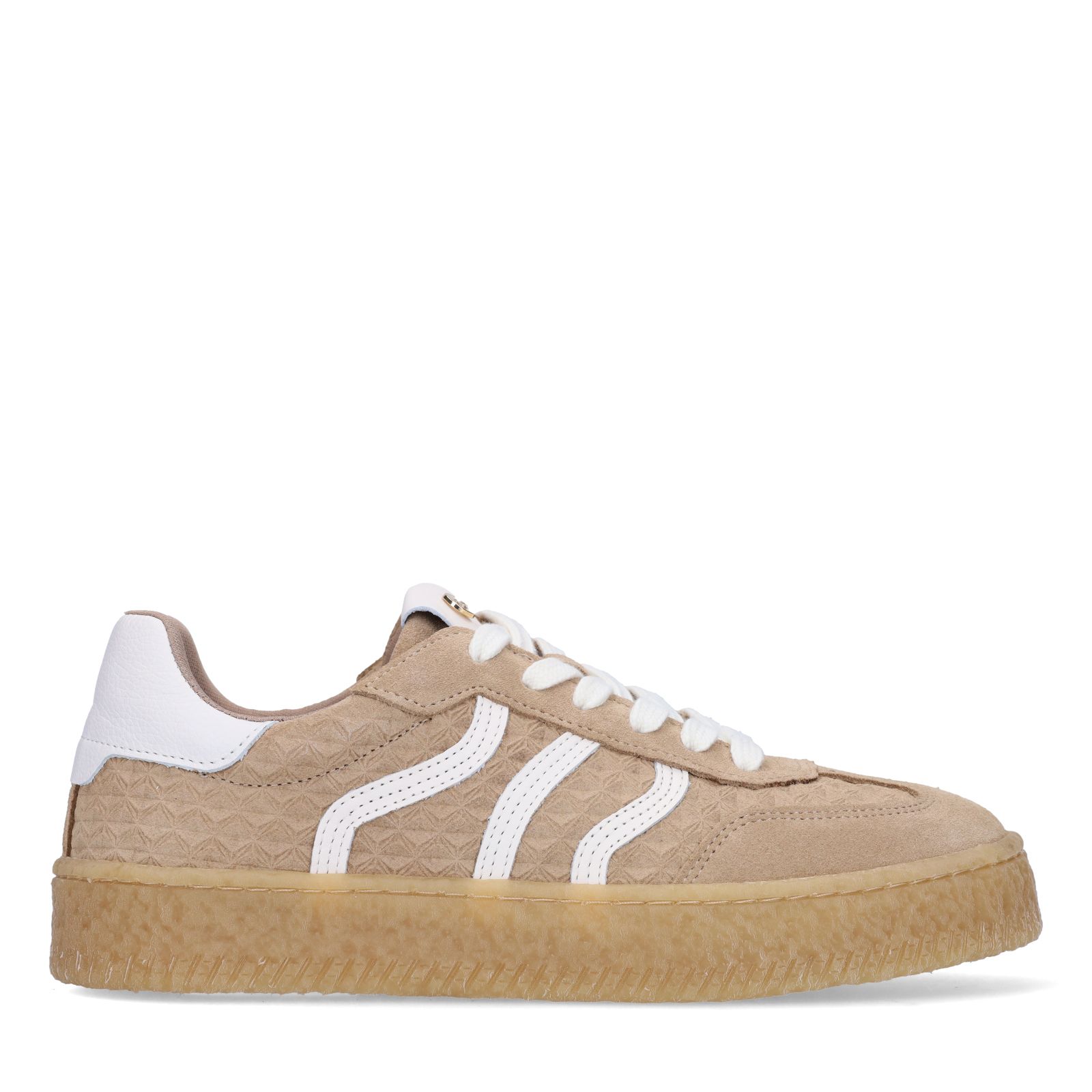 Taupefarbene Ledersneaker