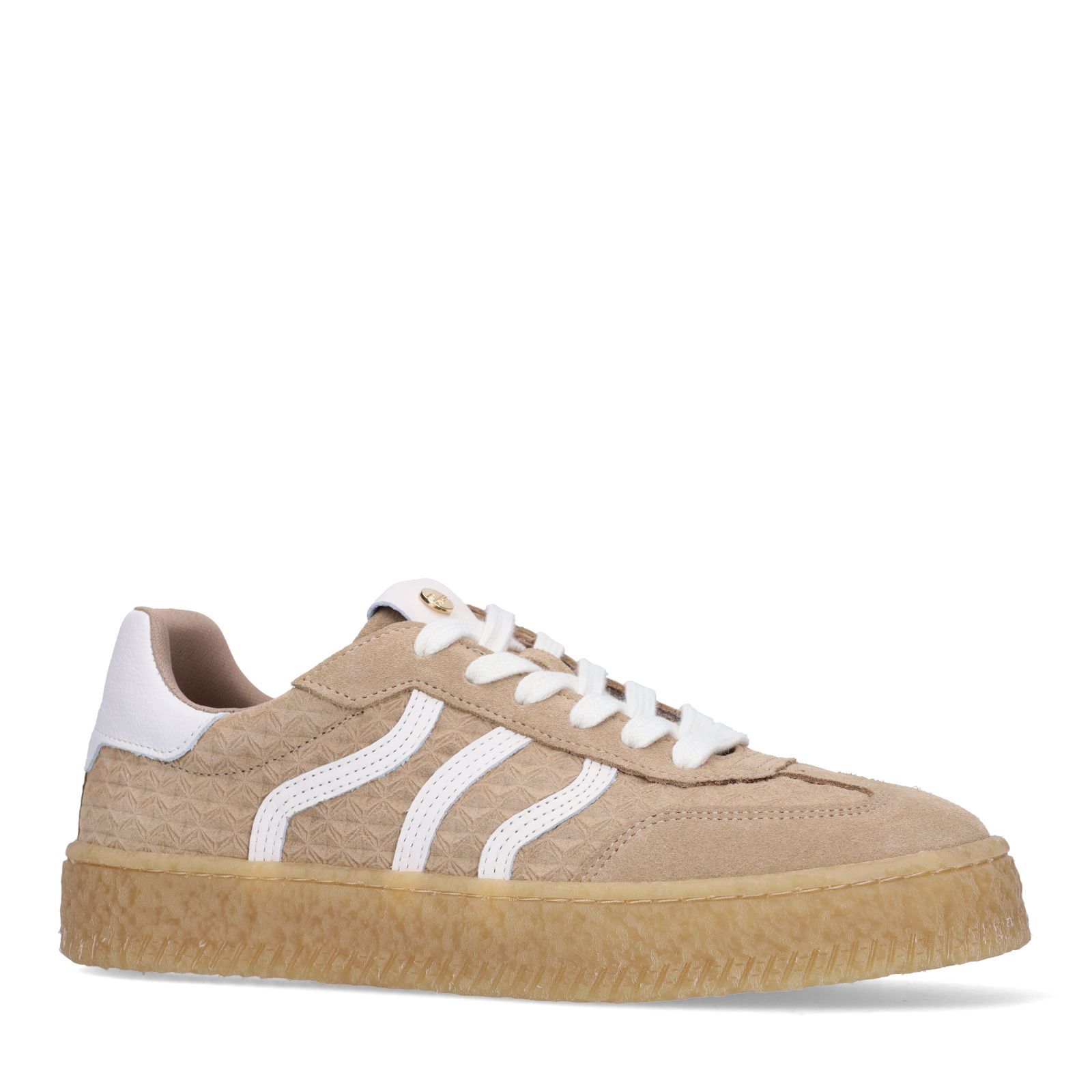 Taupefarbene Ledersneaker