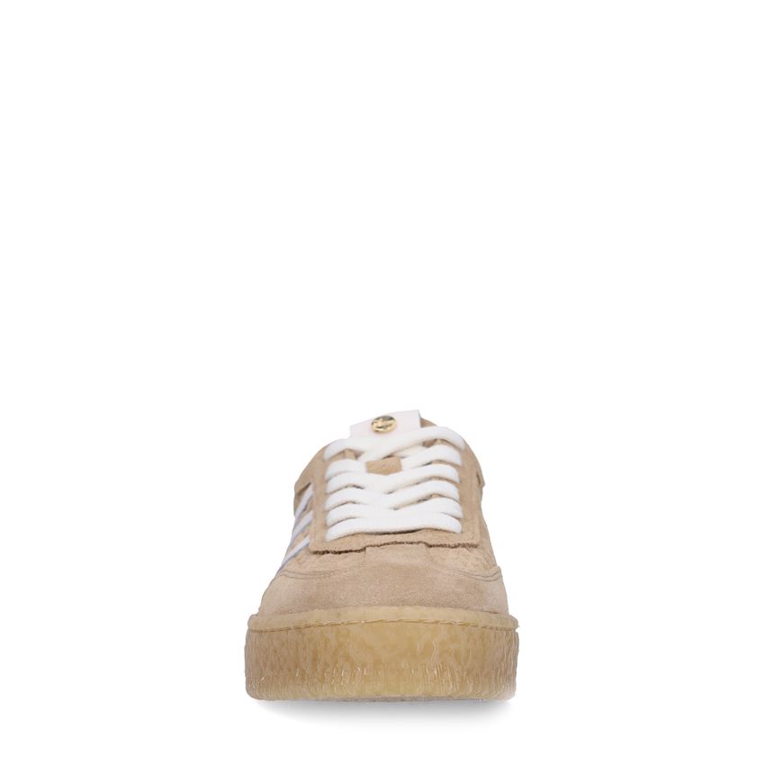Taupe leren sneakers