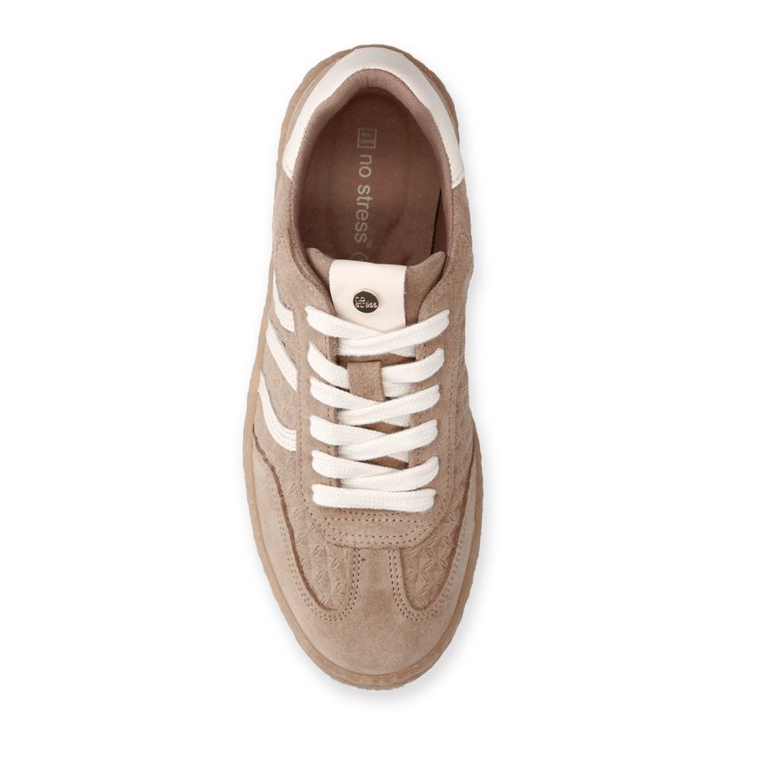 Taupe leren sneakers