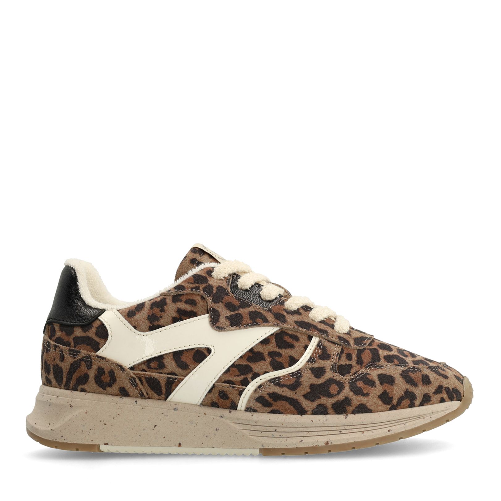 Veloursleder-Sneaker mit Leoprint
