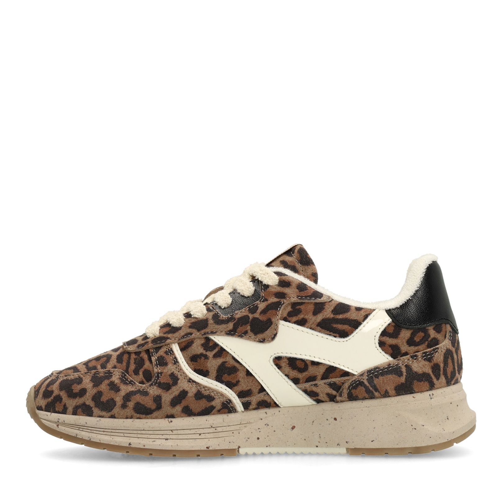 Veloursleder-Sneaker mit Leoprint