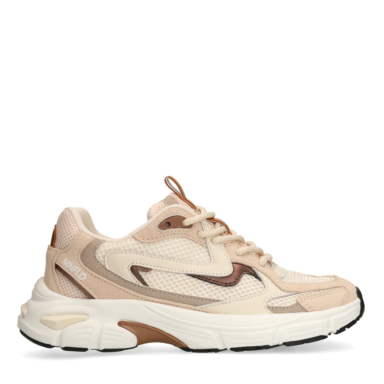 Beige mesh sneakers