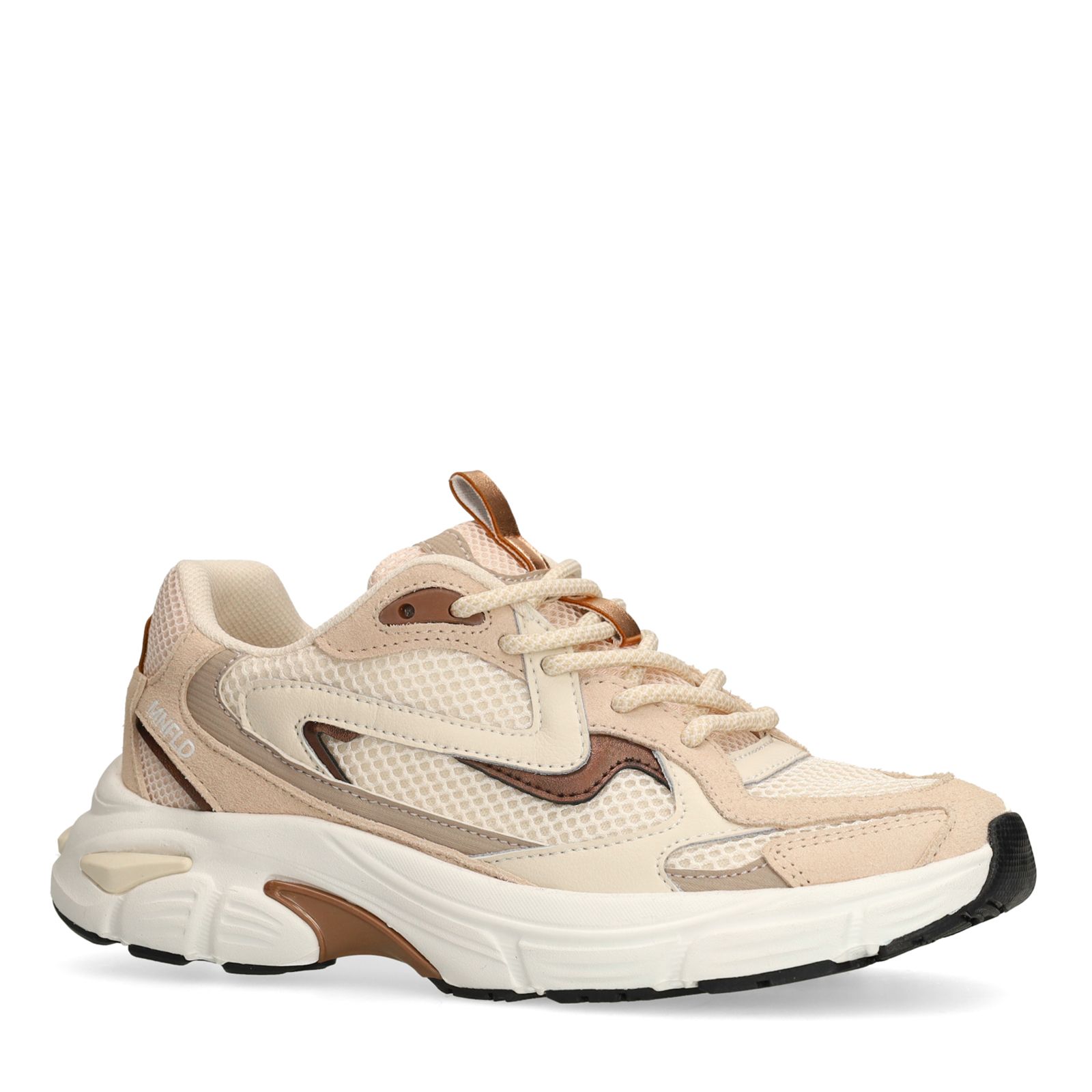 Beige mesh sneakers