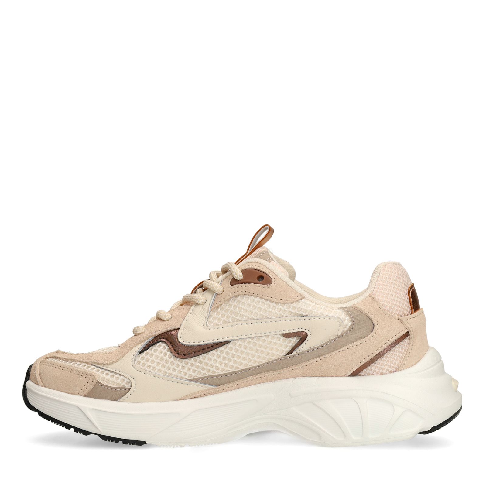 Beige mesh sneakers