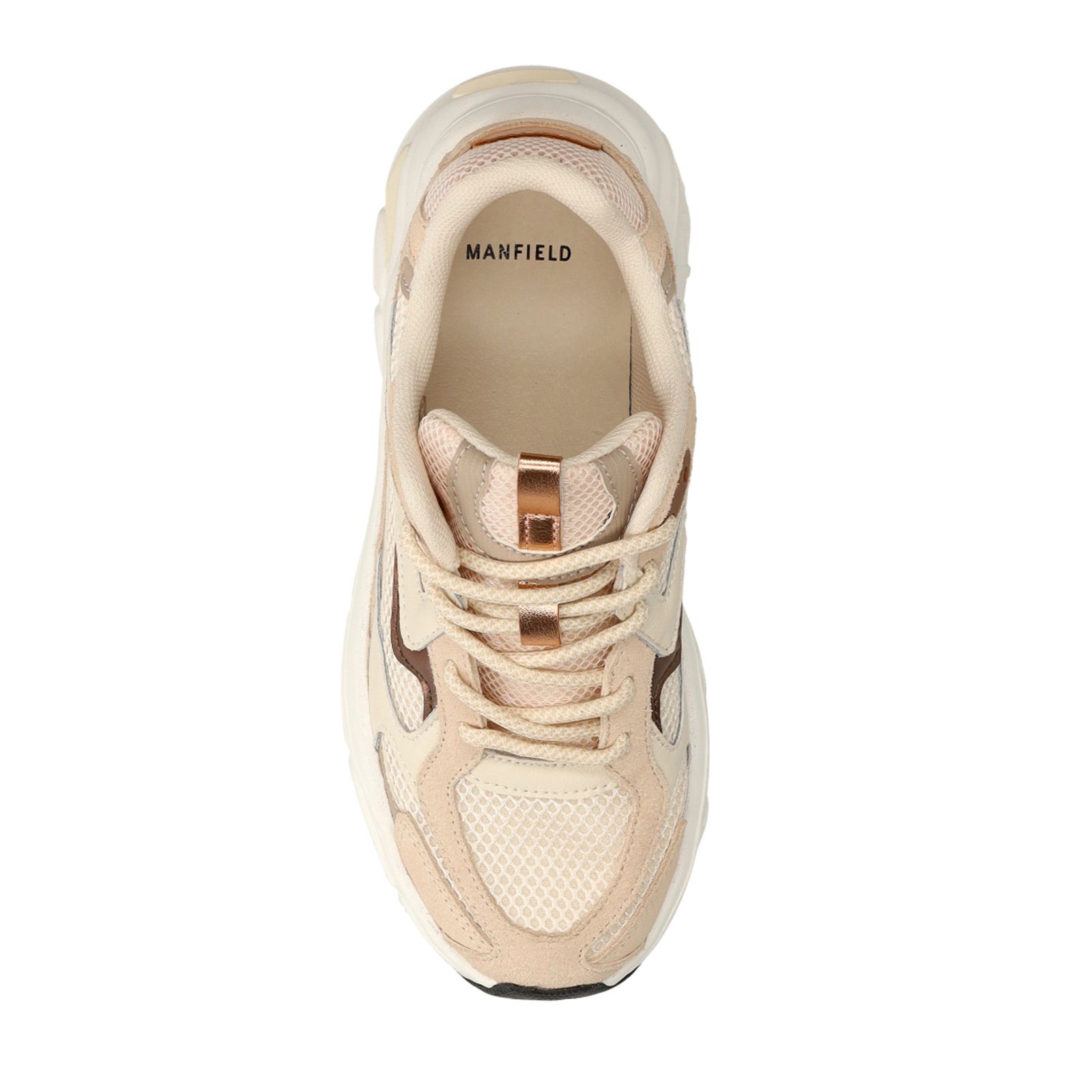 Beige mesh sneakers