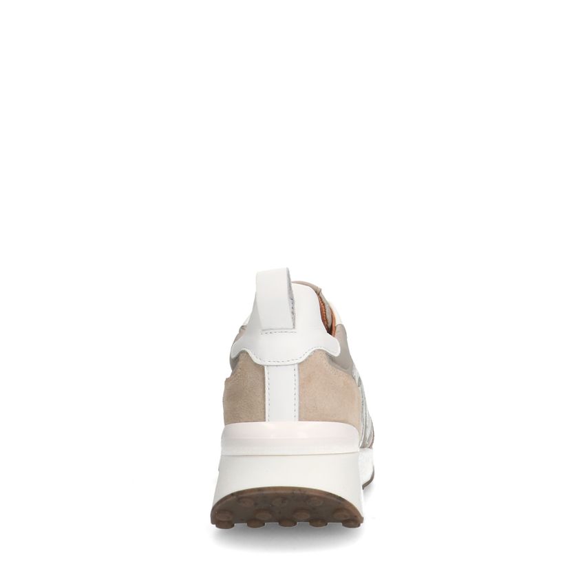 Beige suède sneakers met details