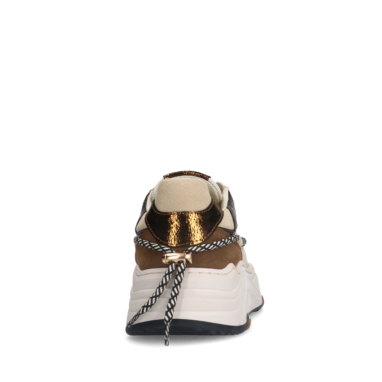 Beigefarbene Veloursleder-Sneaker mit Details | Flache sneaker 