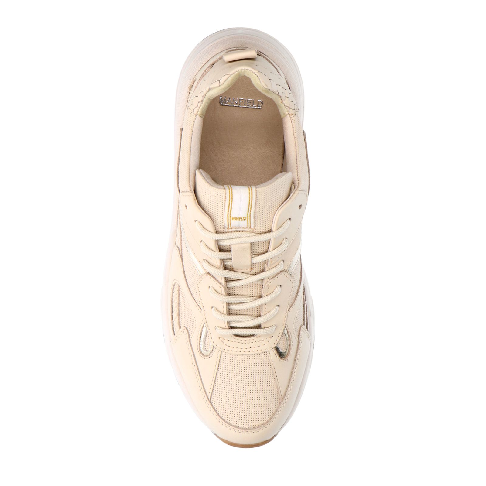Beige leren sneakers
