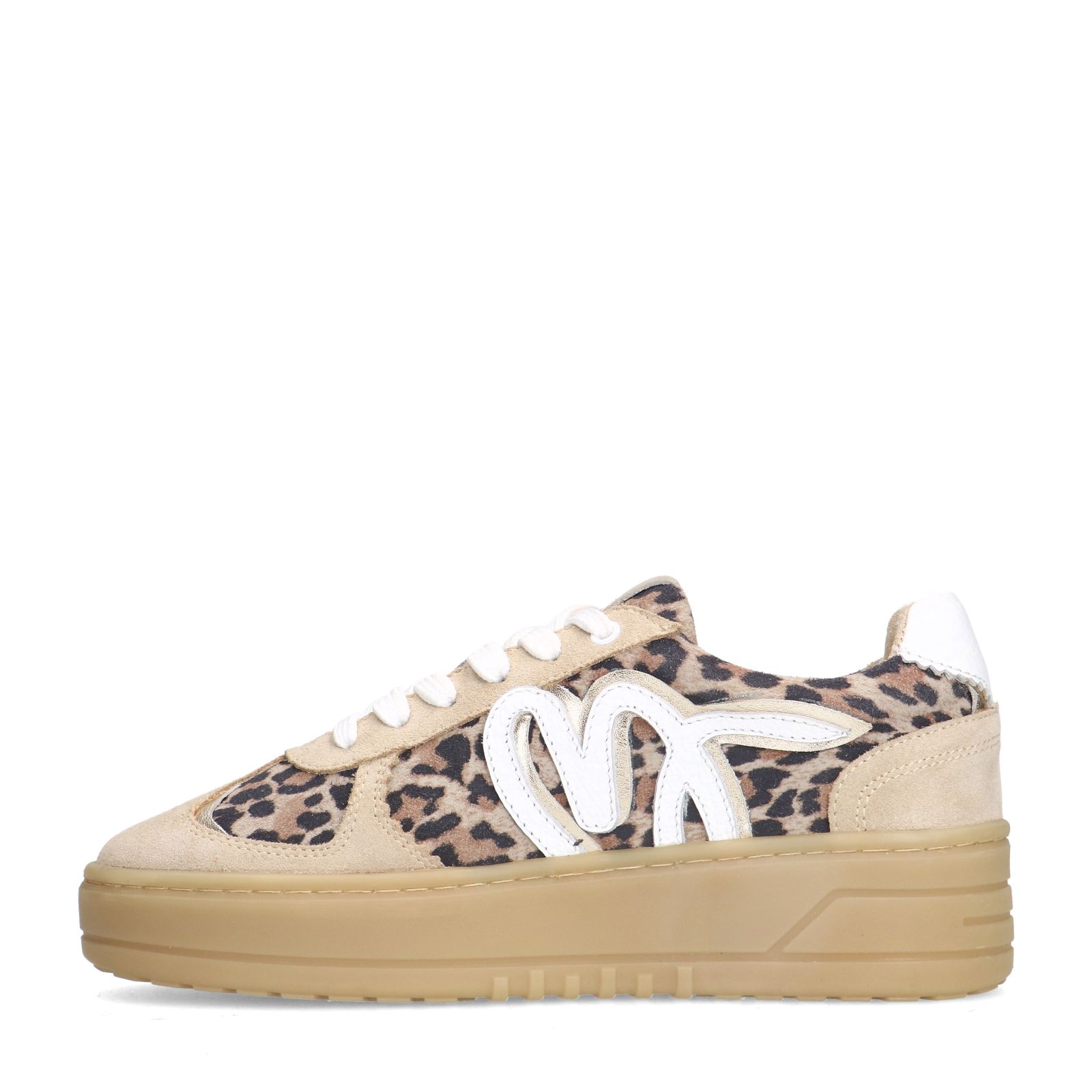 Veloursleder-Sneaker mit Leoprint