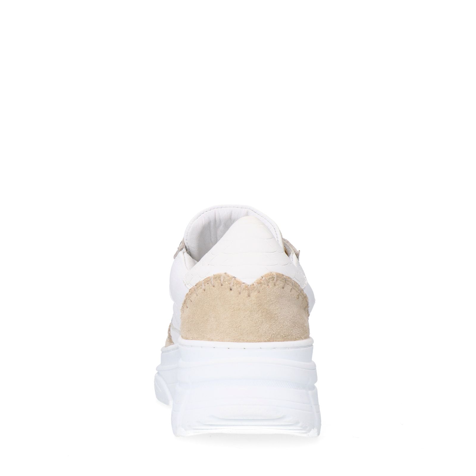 Witte leren sneakers met suède details