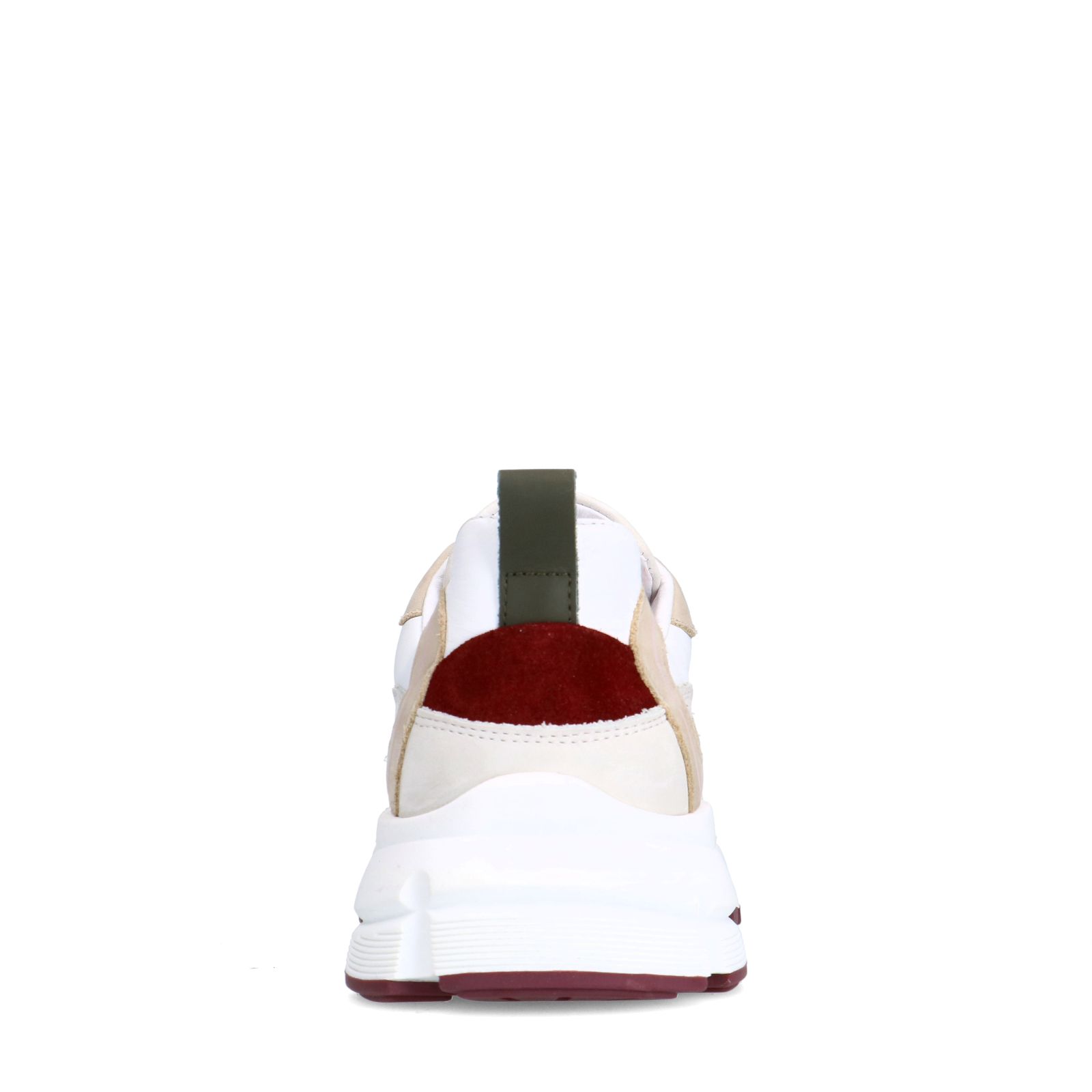 Weiße Ledersneaker mit beigefarbenen Details
