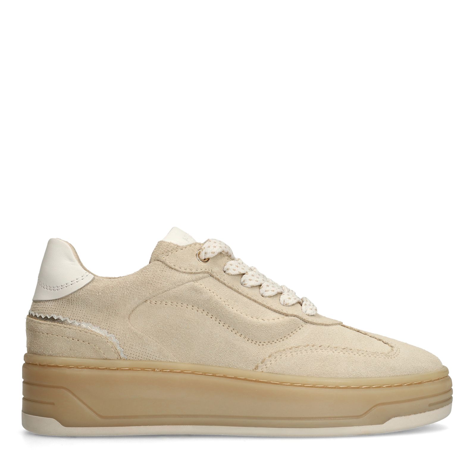 Beigefarbene Ledersneaker