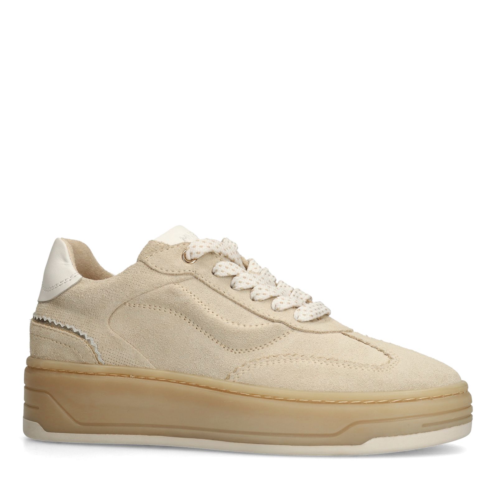 Beigefarbene Ledersneaker