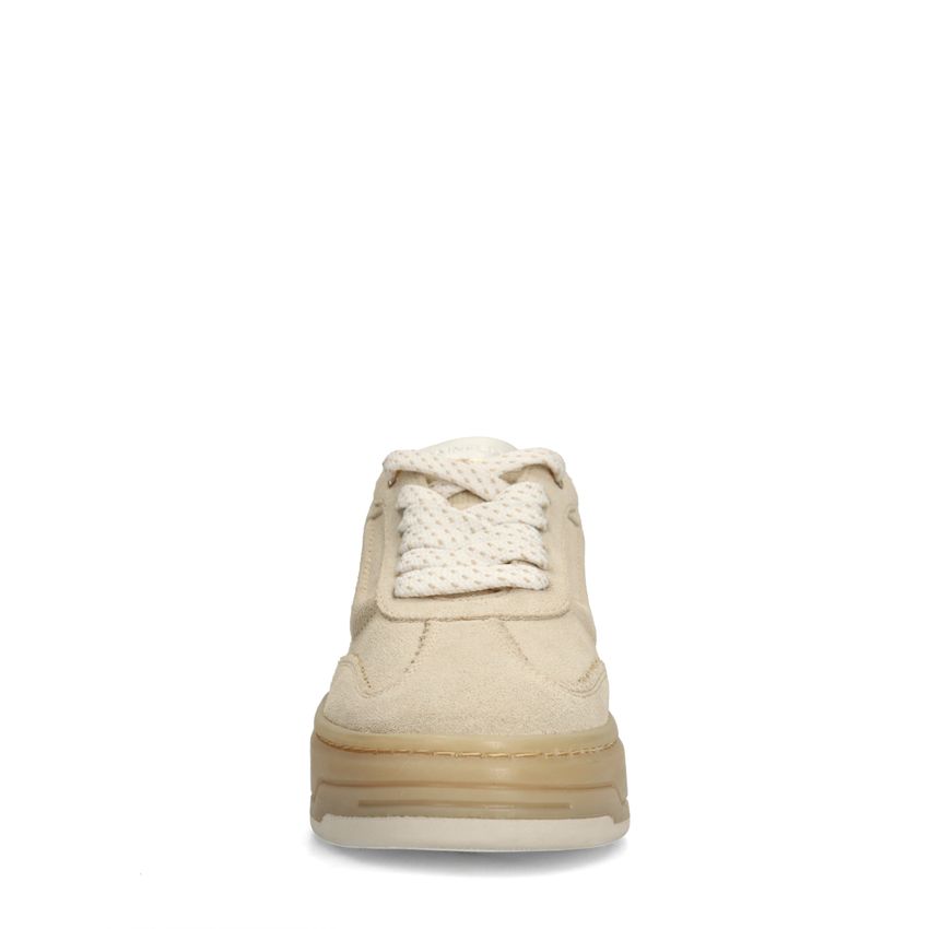 Beige leren sneakers
