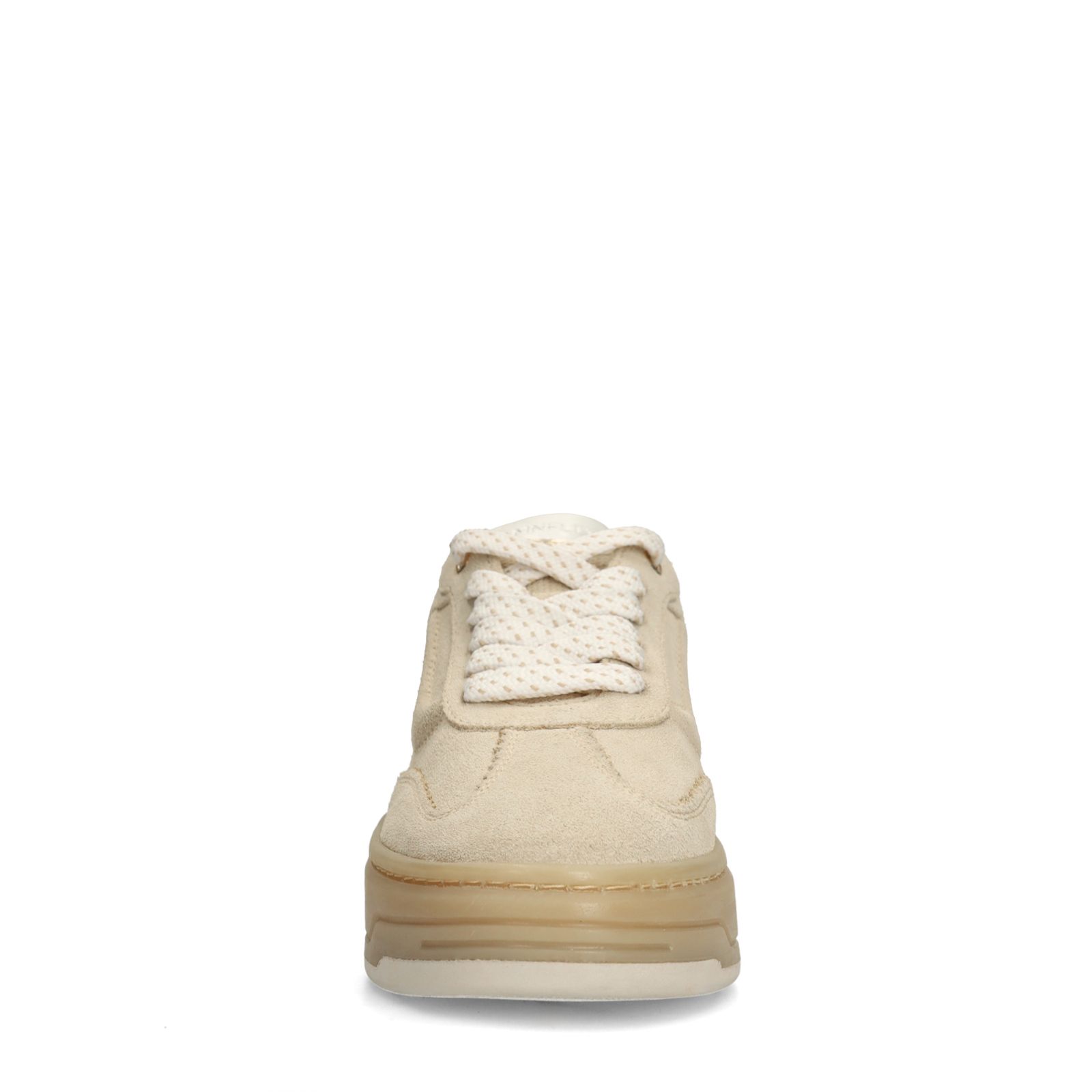 Beigefarbene Ledersneaker