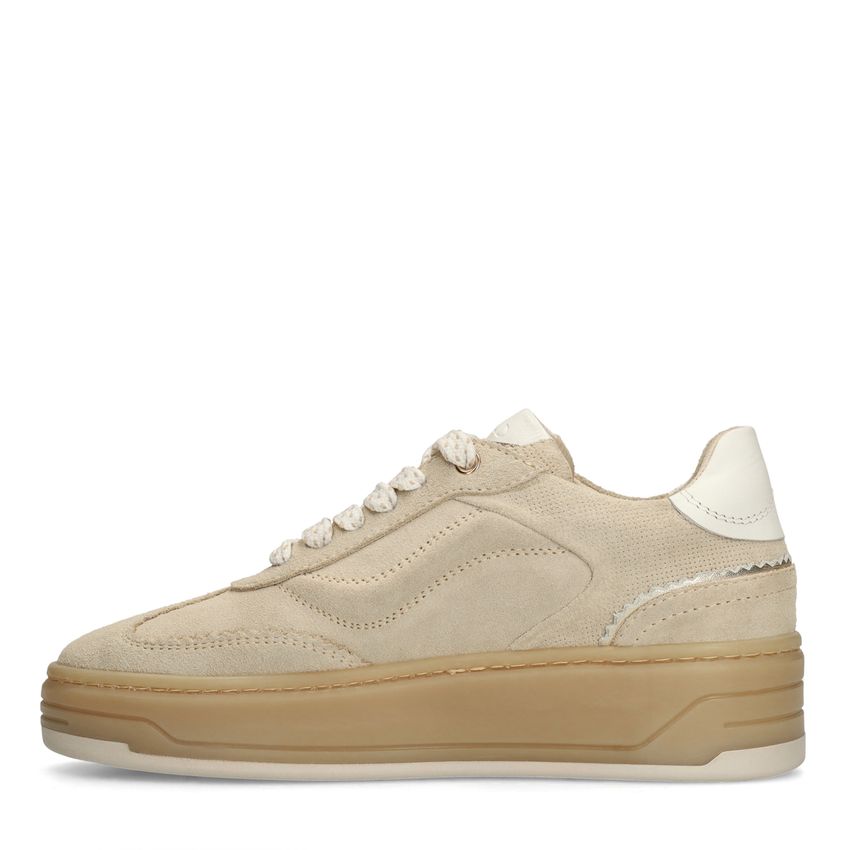 Beige leren sneakers