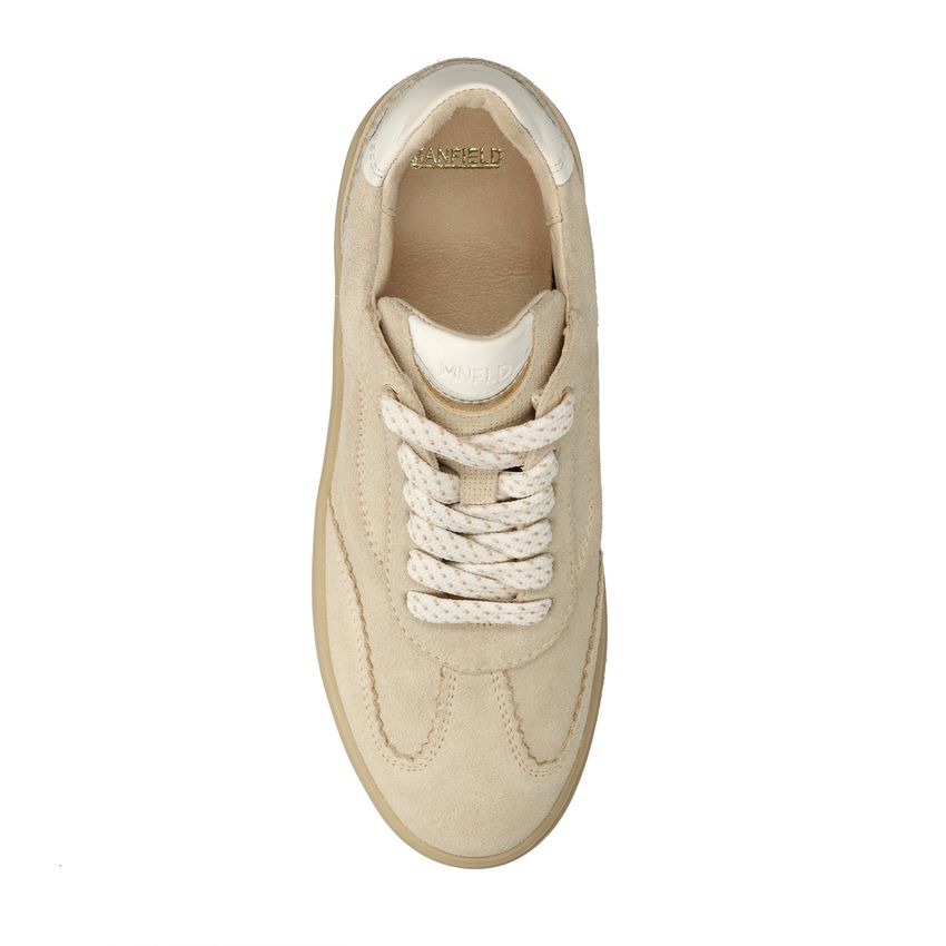 Beige leren sneakers