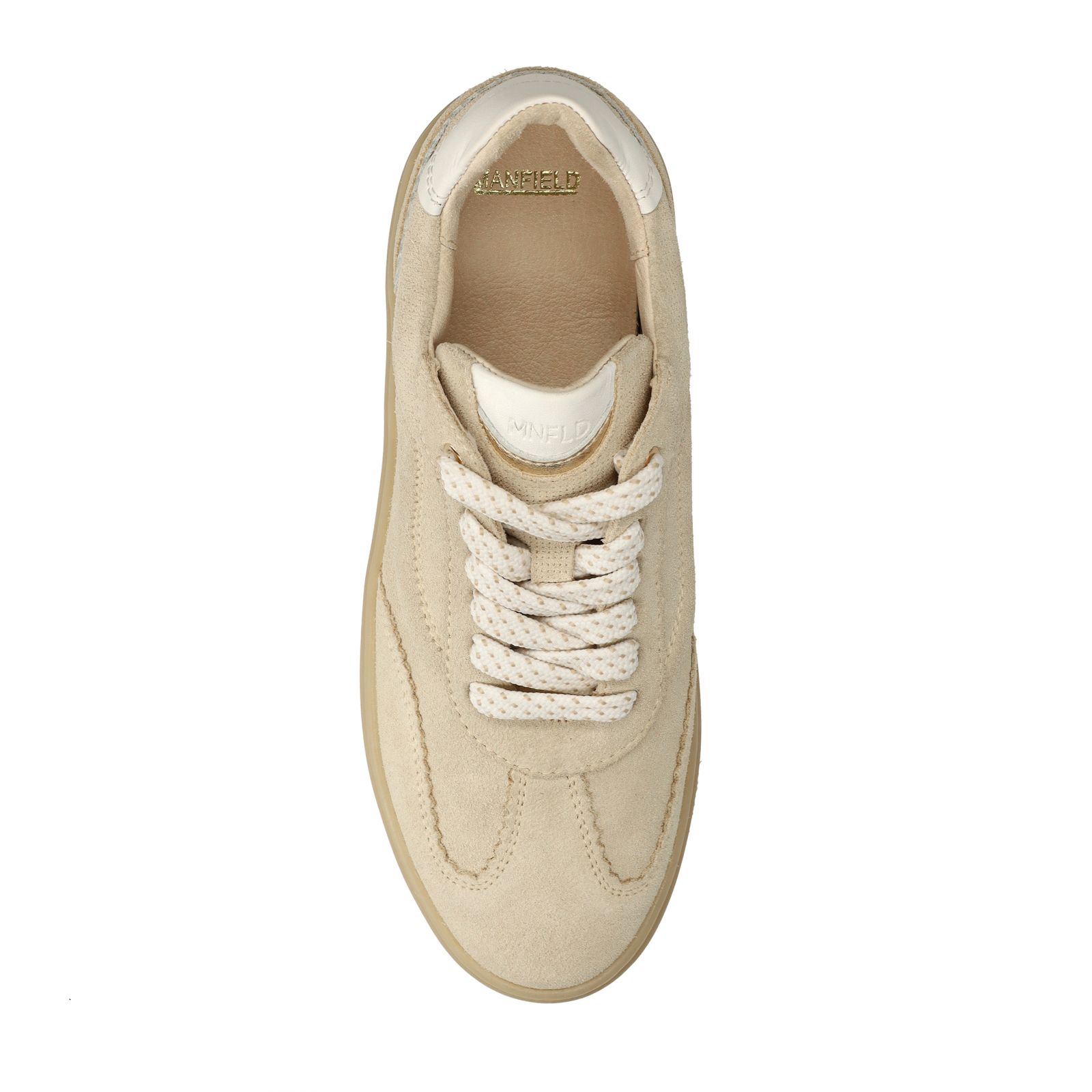 Beigefarbene Ledersneaker